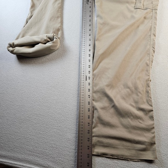 prAna Cargo Zion Pants Men's Size LrgX34L Khaki Button Outdoor Pockets Zip Hem - Picture 4 of 15